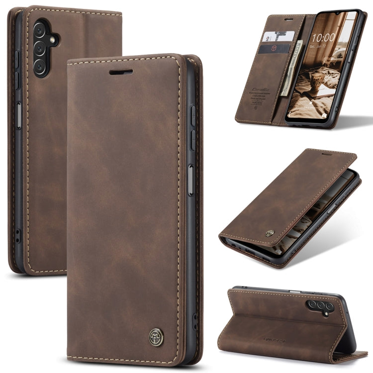 For Samsung Galaxy A14 5G CaseMe 013 Multifunctional Horizontal Flip Leather Phone Case(Coffee) - Galaxy Phone Cases by CaseMe | Online Shopping South Africa | PMC Jewellery | Buy Now Pay Later Mobicred