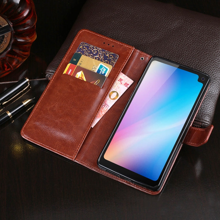 For Blackview BV6100 idewei Crazy Horse Texture Horizontal Flip Leather Case with Holder & Card Slots & Wallet(Black) - More Brand by idewei | Online Shopping South Africa | PMC TechLife | Buy Now Pay Later Mobicred