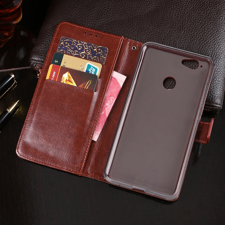 For Blackview R7 idewei Crazy Horse Texture Horizontal Flip Leather Case with Holder & Card Slots & Wallet(Dark Blue) - More Brand by idewei | Online Shopping South Africa | PMC TechLife | Buy Now Pay Later Mobicred