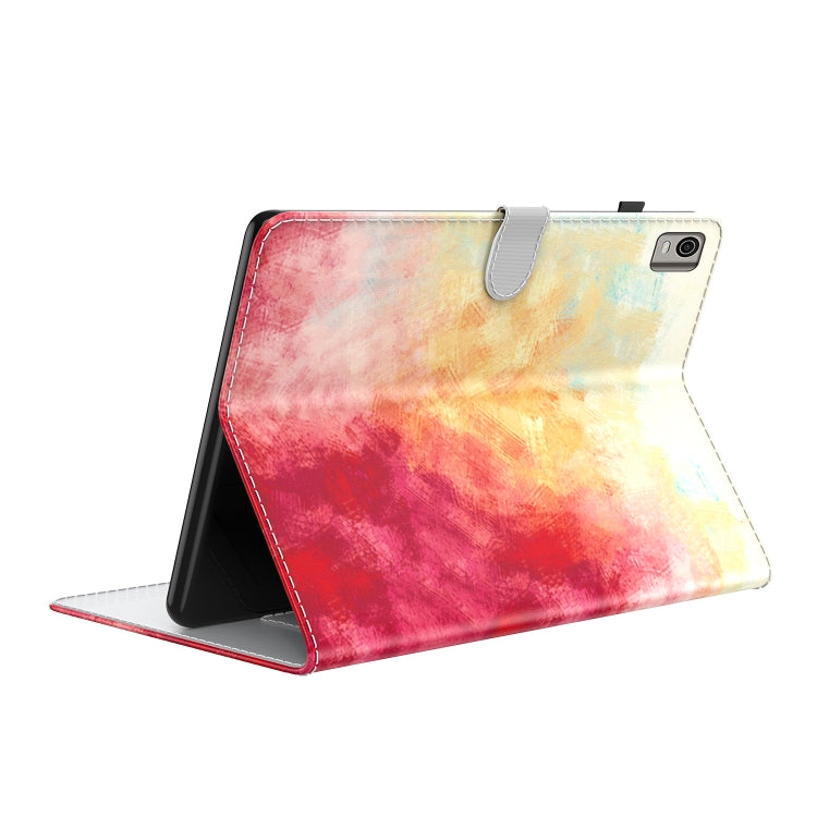 For Nokia T21 Watercolor Pattern Flip Leather Tablet Case(Spring Cherry) - Nokia by PMC TechLife | Online Shopping South Africa | PMC TechLife | Buy Now Pay Later Mobicred