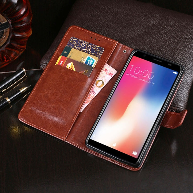 For Doogee X55 idewei  Crazy Horse Texture Horizontal Flip Leather Case with Holder & Card Slots & Wallet(Black) - More Brand by idewei | Online Shopping South Africa | PMC TechLife | Buy Now Pay Later Mobicred