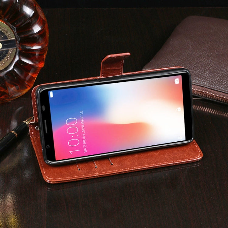 For Doogee X55 idewei  Crazy Horse Texture Horizontal Flip Leather Case with Holder & Card Slots & Wallet(Brown) - More Brand by idewei | Online Shopping South Africa | PMC TechLife | Buy Now Pay Later Mobicred