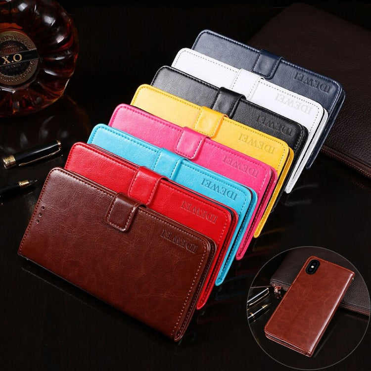 For Doogee X55 idewei  Crazy Horse Texture Horizontal Flip Leather Case with Holder & Card Slots & Wallet(Sky Blue) - More Brand by idewei | Online Shopping South Africa | PMC TechLife | Buy Now Pay Later Mobicred