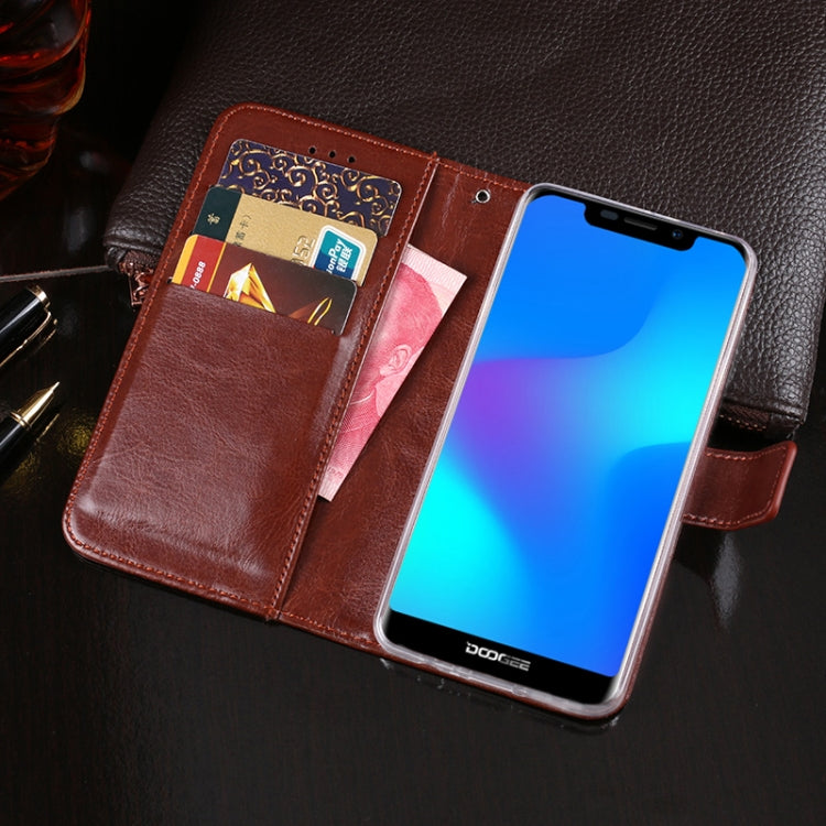 For Doogee X70 idewei  Crazy Horse Texture Horizontal Flip Leather Case with Holder & Card Slots & Wallet(Sky Blue) - More Brand by idewei | Online Shopping South Africa | PMC TechLife | Buy Now Pay Later Mobicred