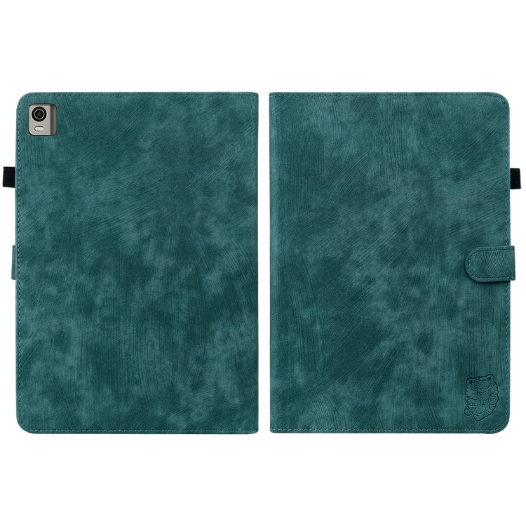 For Nokia T21 Tiger Pattern Flip Leather Tablet Case(Dark Green) - Nokia by PMC TechLife | Online Shopping South Africa | PMC TechLife | Buy Now Pay Later Mobicred