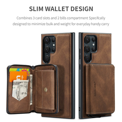 For Samsung Galaxy S24 Ultra 5G JEEHOOD Magnetic Zipper Horizontal Flip Leather Phone Case(Brown) - Galaxy S24 Ultra 5G Cases by JEEHOOD | Online Shopping South Africa | PMC Jewellery | Buy Now Pay Later Mobicred