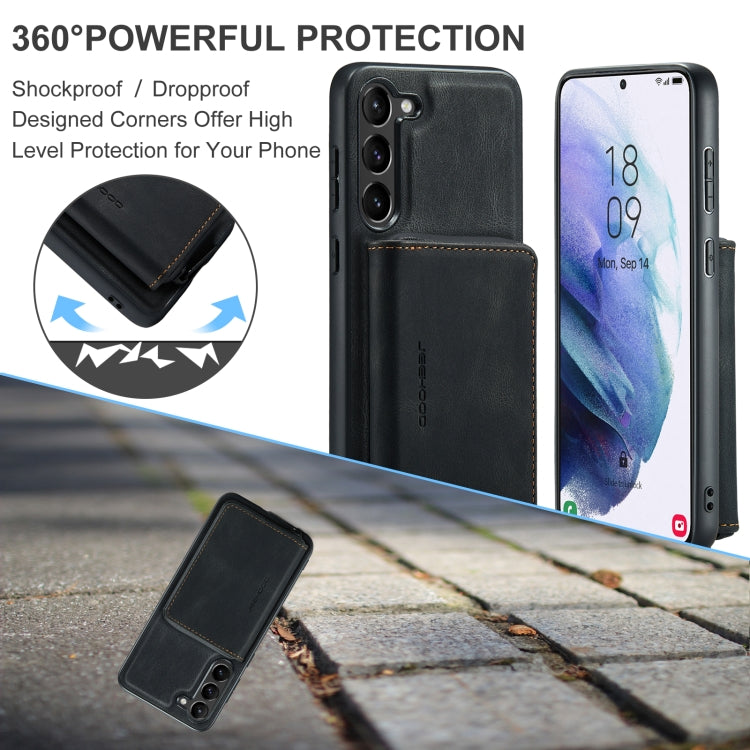 For Samsung Galaxy S24 5G JEEHOOD Magnetic Zipper Horizontal Flip Leather Phone Case(Black) - free shipping - PMC Jewellery - Order now!