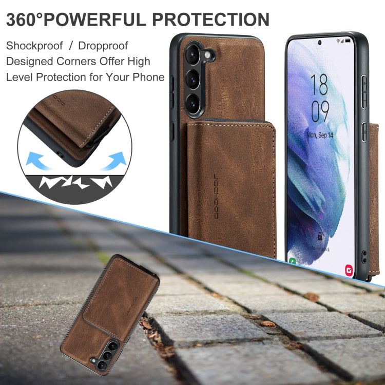 For Samsung Galaxy S24 5G JEEHOOD Magnetic Zipper Horizontal Flip Leather Phone Case(Brown) - free shipping - PMC Jewellery - Order now!