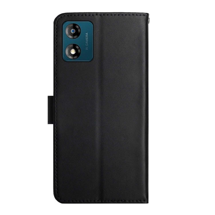 For Motorola Moto E13 4G Genuine Leather Fingerprint-proof Flip Phone Case(Black) - Motorola Cases by PMC TechLife | Online Shopping South Africa | PMC TechLife | Buy Now Pay Later Mobicred