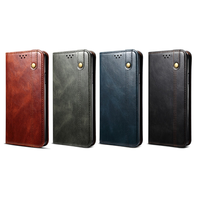 For OnePlus 11R Oil Wax Crazy Horse Texture Leather Phone Case(Black) - OnePlus Cases by PMC TechLife | Online Shopping South Africa | PMC TechLife