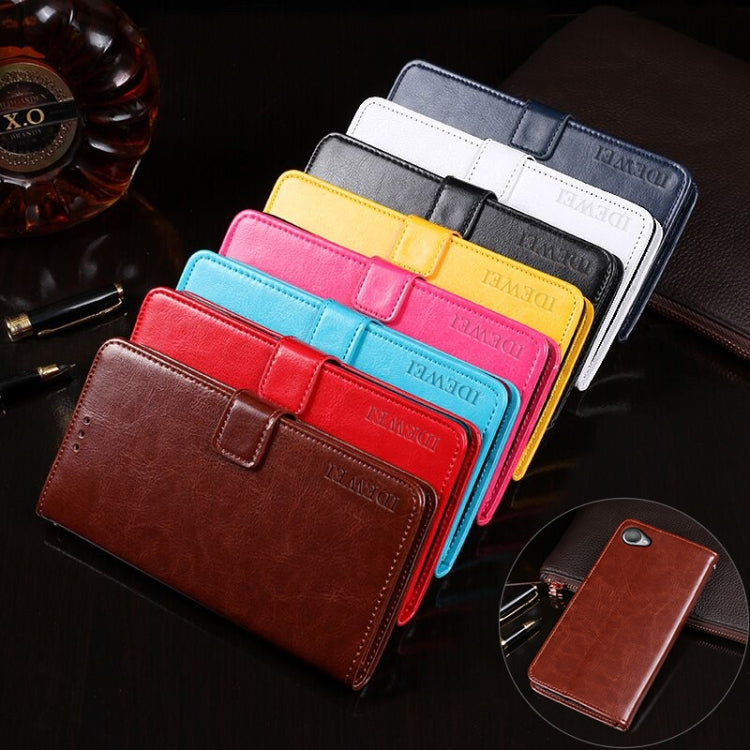 For HTC Desire 12 idewei Crazy Horse Texture Horizontal Flip Leather Case with Holder & Card Slots & Wallet(Rose Red) - free shipping - PMC Jewellery - Order now!