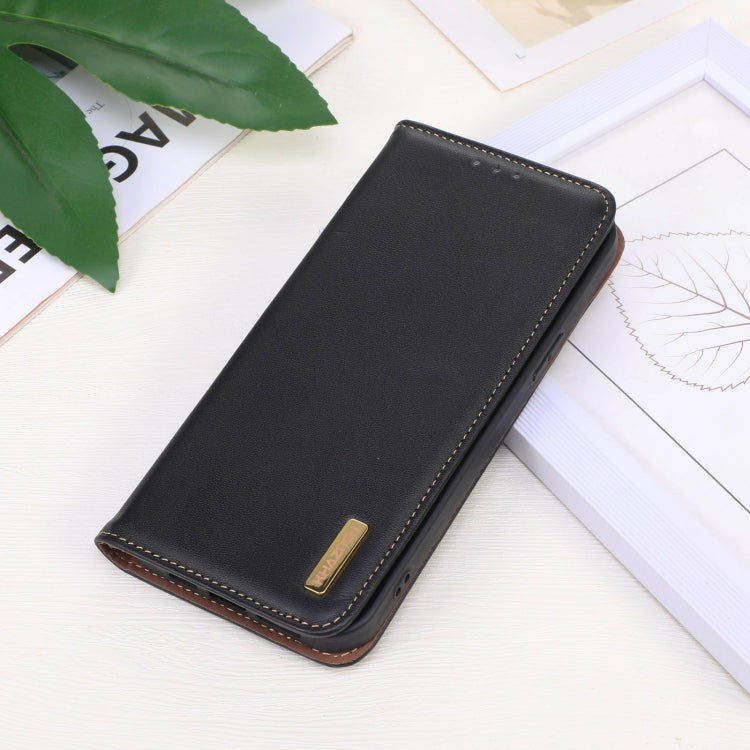For OnePlus Nord CE 3 Lite KHAZNEH Nappa Top Layer Cowhide Leather Phone Case(Black) - OnePlus Cases by PMC TechLife | Online Shopping South Africa | PMC TechLife | Buy Now Pay Later Mobicred