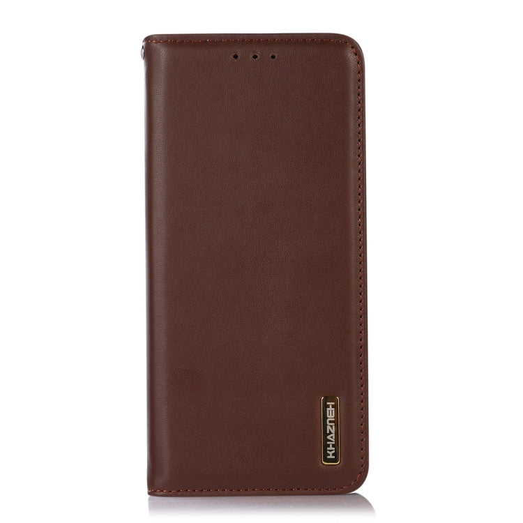 For Motorola Moto E13 4G 2023 KHAZNEH Nappa Top Layer Cowhide Leather Phone Case(Brown) - Motorola Cases by PMC TechLife | Online Shopping South Africa | PMC TechLife | Buy Now Pay Later Mobicred
