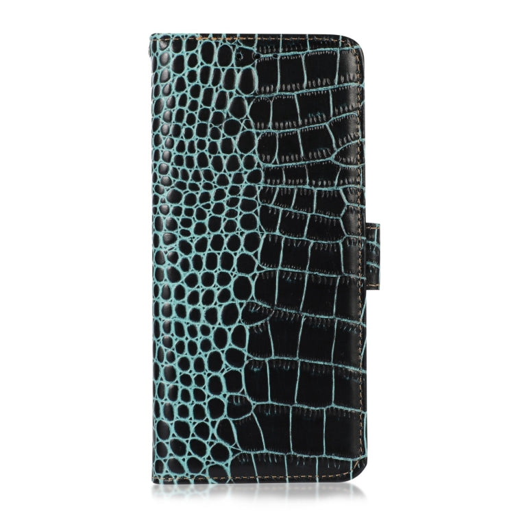 For OnePlus 11 5G Crocodile Top Layer Cowhide RFID Leather Phone Case(Green) - OnePlus Cases by PMC TechLife | Online Shopping South Africa | PMC TechLife | Buy Now Pay Later Mobicred