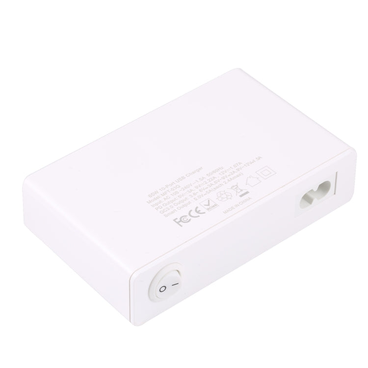 MFT-03Q 10 in 1 65W QC3.0 USB Smart Fast Charger, Plug Type:AU Plug(White) - USB Charger by PMC TechLife | Online Shopping South Africa | PMC TechLife | Buy Now Pay Later Mobicred