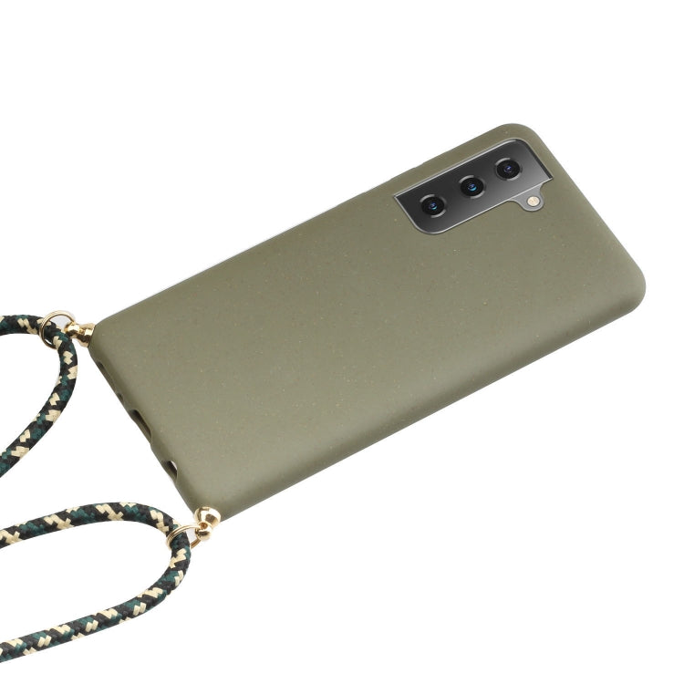 For Samsung Galaxy A54 5G Wheat Straw Material + TPU Phone Case with Lanyard(Army Green) - Galaxy Phone Cases by PMC TechLife | Online Shopping South Africa | PMC TechLife