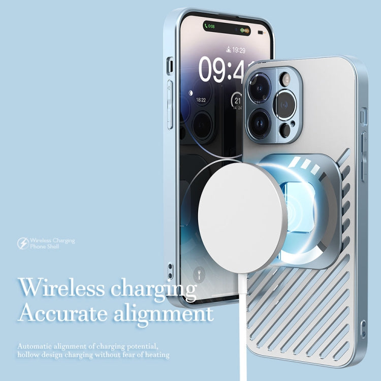 For iPhone 14 Plus R-JUST Square Round Mirror PC+TPU Phone Case(Blue) - free shipping - PMC TechLife - Order now!
