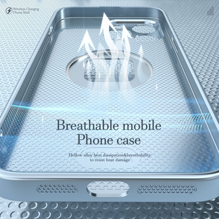 For iPhone 14 Plus R-JUST Square Round Mirror PC+TPU Phone Case(Blue) - free shipping - PMC TechLife - Order now!