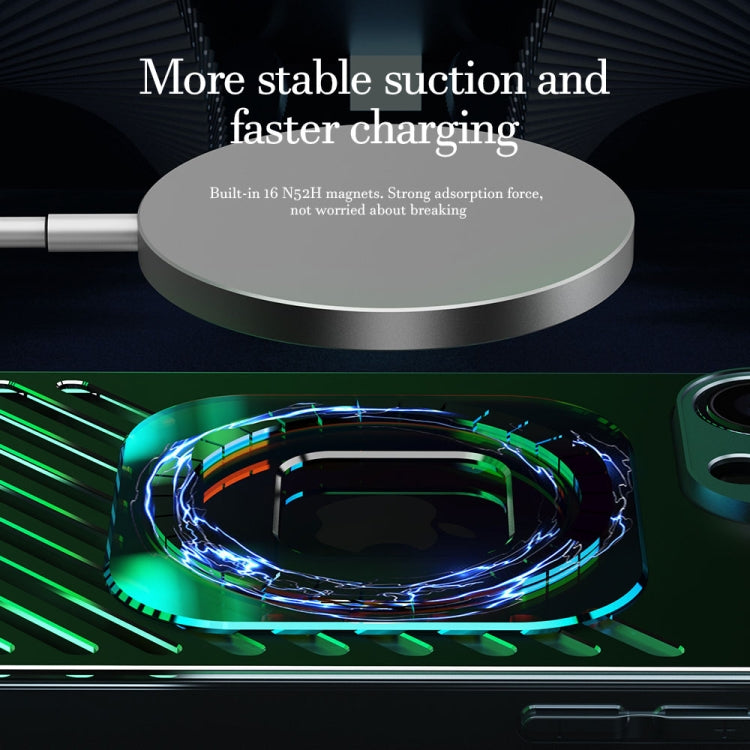 For iPhone 14 Pro R-JUST Square Round Mirror PC+TPU Phone Case(Green) - iPhone 14 Pro Cases by R-JUST | Online Shopping South Africa | PMC TechLife | Buy Now Pay Later Mobicred