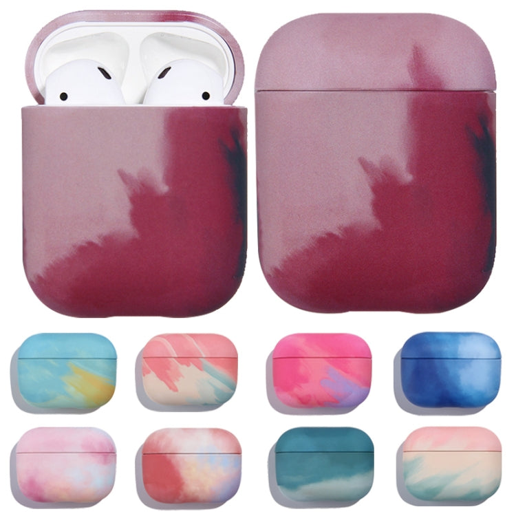 For AirPods 1 / 2 Ink Painting Water Sticker PC Earphone Case(Ink Green) - For AirPods 1/2 by PMC Jewellery | Online Shopping South Africa | PMC Jewellery | Buy Now Pay Later Mobicred