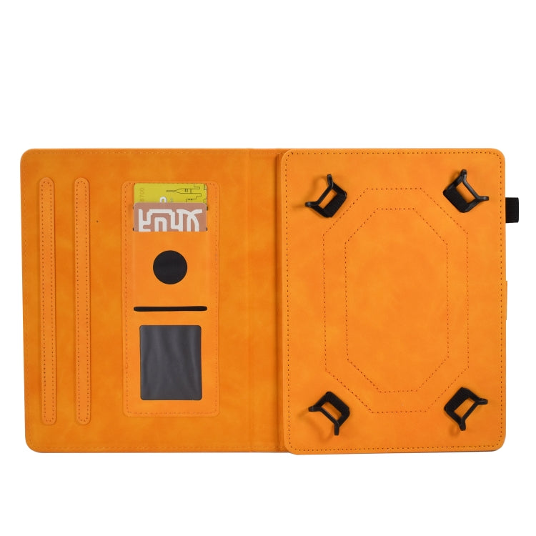 For 8 inch Tablets Peony Butterfly Embossed Leather Tablet Case(Khaki) - 8 inch by PMC TechLife | Online Shopping South Africa | PMC TechLife | Buy Now Pay Later Mobicred