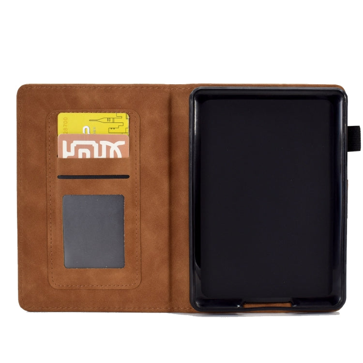 For Amazon Kindle Paperwhite 4/3/2/1 Peony Butterfly Embossed Leather Smart Tablet Case(Brown) - Amazon by PMC TechLife | Online Shopping South Africa | PMC TechLife | Buy Now Pay Later Mobicred