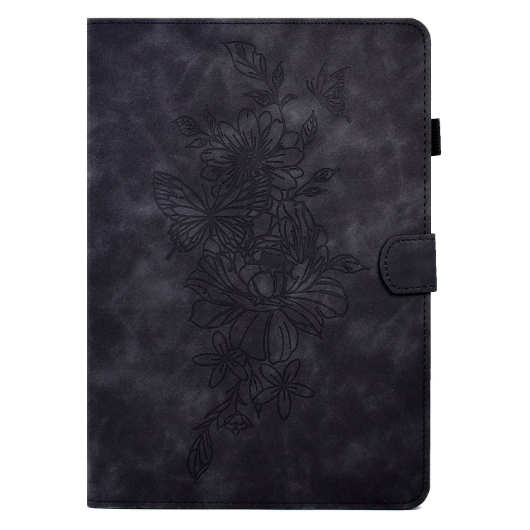 For Amazon Kindle Paperwhite 5 Peony Butterfly Embossed Leather Smart Tablet Case(Black) - Amazon by PMC TechLife | Online Shopping South Africa | PMC TechLife | Buy Now Pay Later Mobicred