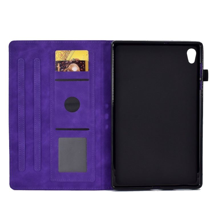 For Lenovo Tab M10 Gen 2 Peony Butterfly Embossed Leather Smart Tablet Case(Purple) - Lenovo by PMC TechLife | Online Shopping South Africa | PMC TechLife | Buy Now Pay Later Mobicred