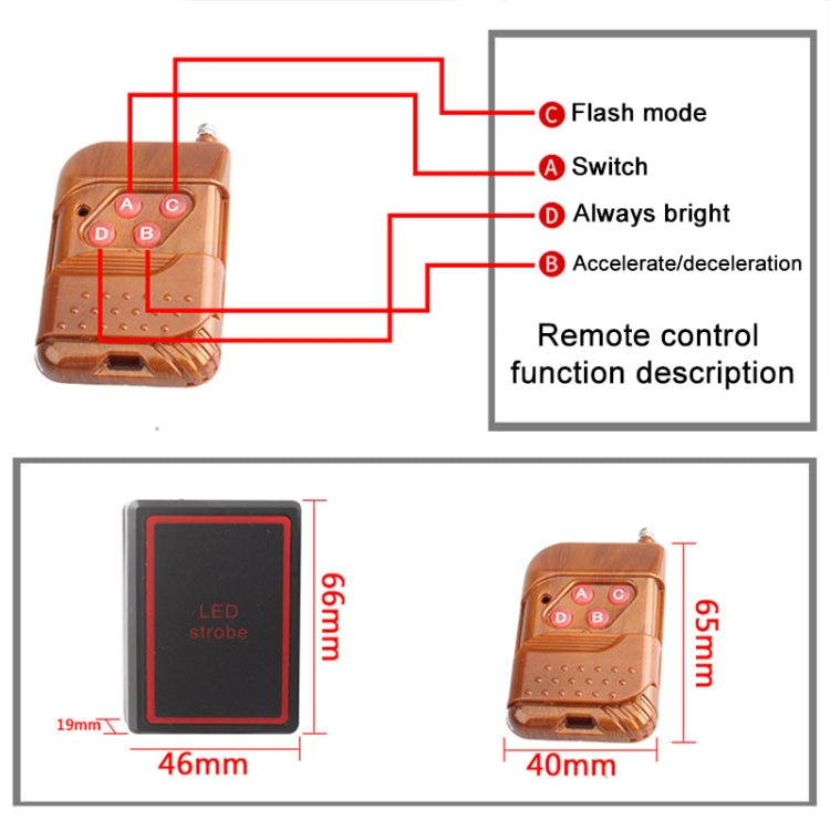 4 in 1 Car 16LEDs Grille Flash Lights Warning Lights with Wireless Remote Control(White Red) - Warning Lights by PMC TechLife | Online Shopping South Africa | PMC TechLife | Buy Now Pay Later Mobicred