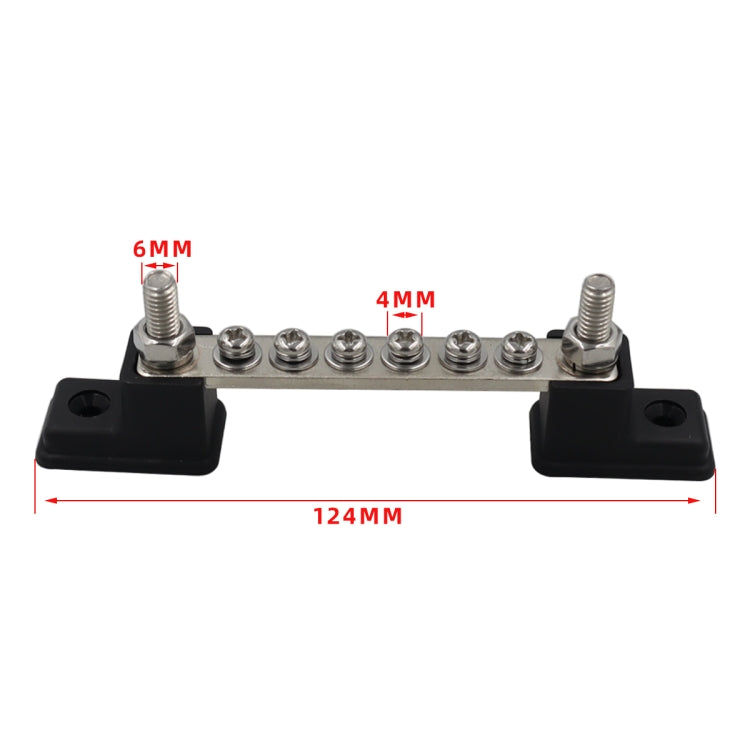 CP-3050 150A 12-48V RV Yacht 6-way Busbar with 8pcs Terminals(Black) - Booster Cable & Clip by PMC Jewellery | Online Shopping South Africa | PMC Jewellery | Buy Now Pay Later Mobicred