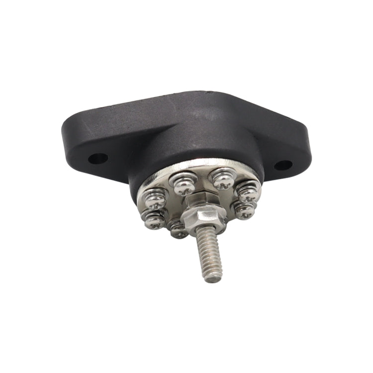 1/4 inch M6 RV Yacht 8-way Terminal Stud with 2 M5x20 Screws(Black) - Booster Cable & Clip by PMC TechLife | Online Shopping South Africa | PMC TechLife | Buy Now Pay Later Mobicred