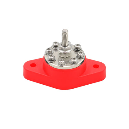 1/4 inch M6 RV Yacht 8-way Terminal Stud with 2 M5x20 Screws(Red) - Booster Cable & Clip by PMC Jewellery | Online Shopping South Africa | PMC Jewellery | Buy Now Pay Later Mobicred