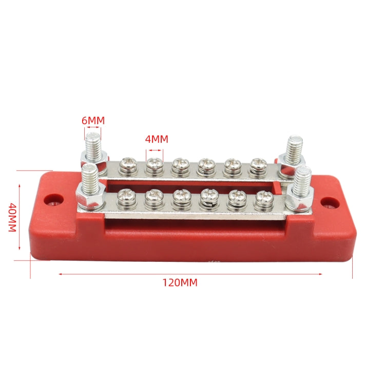 CP-3109-01 150A 12-48V RV Yacht Double-row 6-way Busbar(Red) - Booster Cable & Clip by PMC TechLife | Online Shopping South Africa | PMC TechLife | Buy Now Pay Later Mobicred