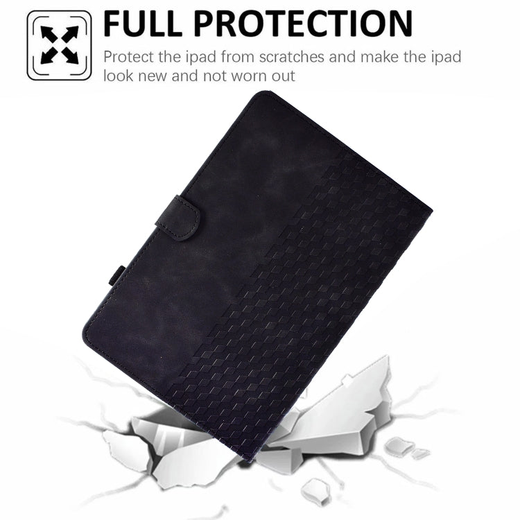 For Huawei MatePad T10 / T10S / Honor Tablet 6 Rhombus Embossed Leather Tablet Case(Black) - Honor by PMC TechLife | Online Shopping South Africa | PMC TechLife | Buy Now Pay Later Mobicred