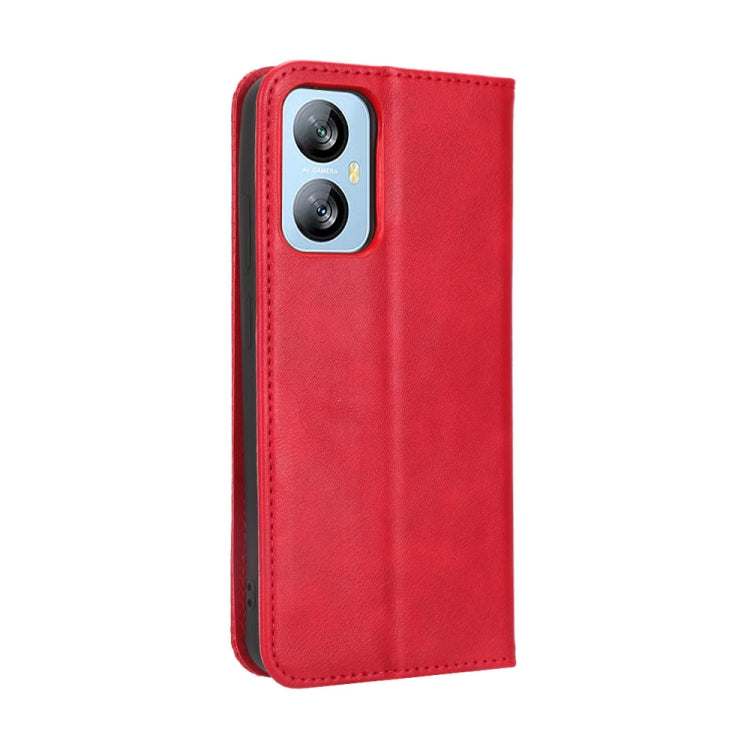 For Blackview A52 Magnetic Buckle Retro Texture Leather Phone Case(Red) - More Brand by PMC Jewellery | Online Shopping South Africa | PMC Jewellery | Buy Now Pay Later Mobicred