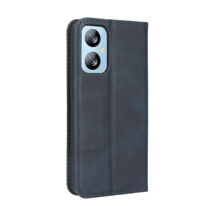 For Blackview A52 Magnetic Buckle Retro Texture Leather Phone Case(Blue) - More Brand by PMC TechLife | Online Shopping South Africa | PMC TechLife | Buy Now Pay Later Mobicred