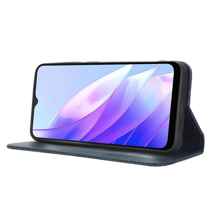 For Blackview A52 Magnetic Buckle Retro Texture Leather Phone Case(Blue) - More Brand by PMC TechLife | Online Shopping South Africa | PMC TechLife | Buy Now Pay Later Mobicred