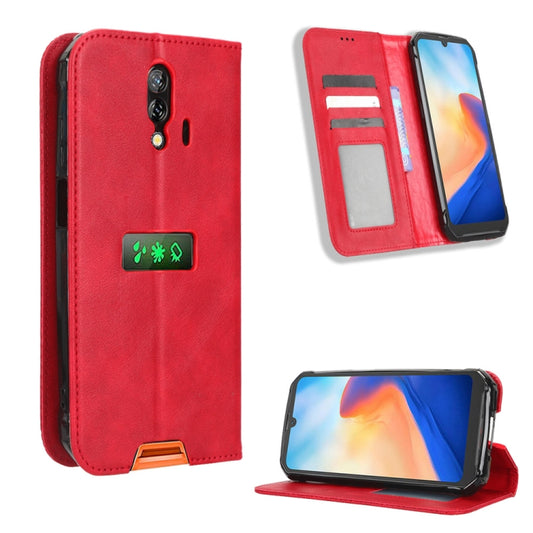 For Blackview BV7200 Magnetic Buckle Retro Texture Leather Phone Case(Red) - More Brand by PMC Jewellery | Online Shopping South Africa | PMC Jewellery | Buy Now Pay Later Mobicred