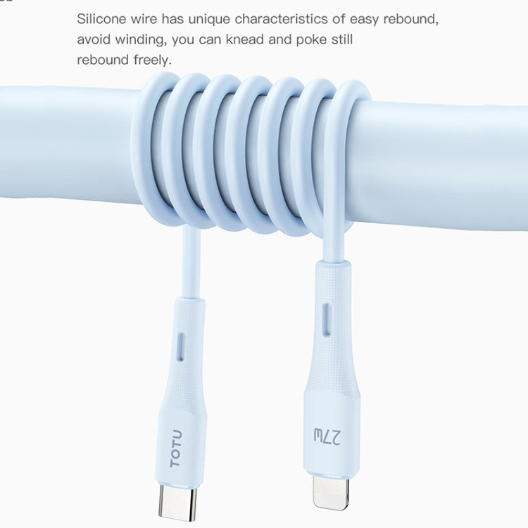 TOTU BL-017 Skin Sense Series USB to 8 Pin Silicone Data Cable, Length:1m(White) - Normal Style Cable by TOTUDESIGN | Online Shopping South Africa | PMC Jewellery | Buy Now Pay Later Mobicred