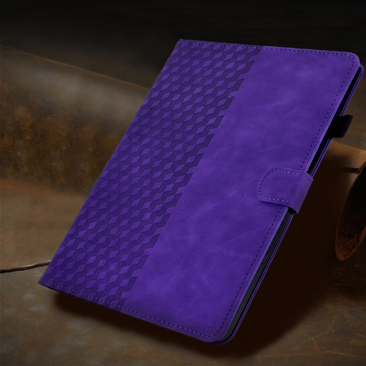 For Amazon Kindle Fire HD8 2020 Rhombus Embossed Leather Tablet Case(Purple) - Amazon by PMC TechLife | Online Shopping South Africa | PMC TechLife | Buy Now Pay Later Mobicred