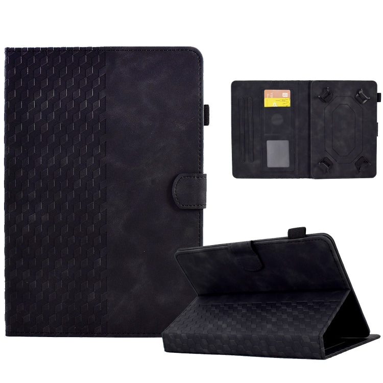 For 7.0 inch Universal Tablet Rhombus Embossed Leather Case(Black) - 7 inch by PMC TechLife | Online Shopping South Africa | PMC TechLife | Buy Now Pay Later Mobicred