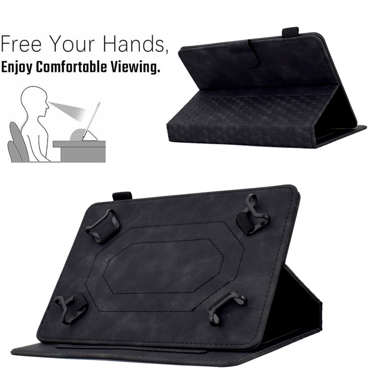 For 7.0 inch Universal Tablet Rhombus Embossed Leather Case(Black) - 7 inch by PMC TechLife | Online Shopping South Africa | PMC TechLife | Buy Now Pay Later Mobicred