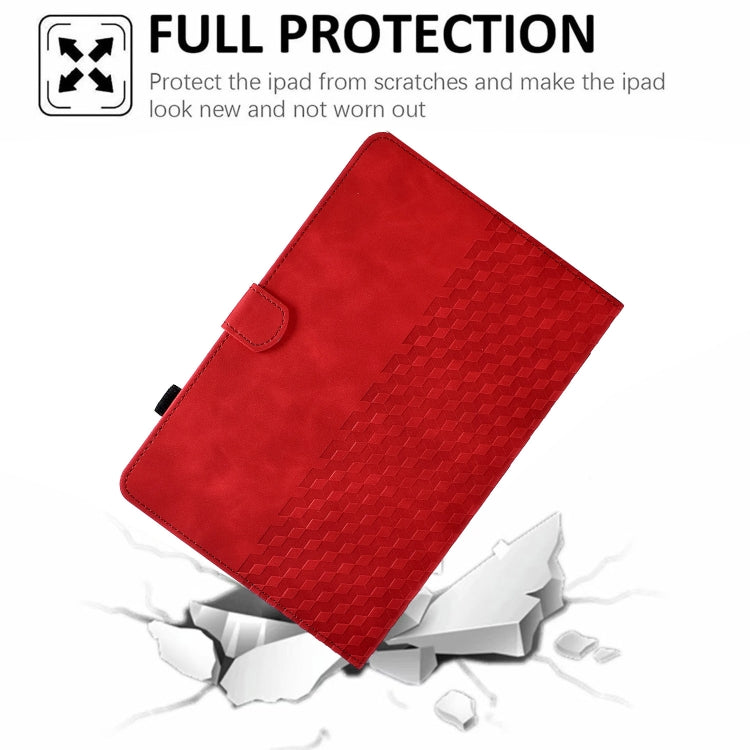 For 8.0 inch Universal Tablet Rhombus Embossed Leather Case(Red) - 8 inch by PMC TechLife | Online Shopping South Africa | PMC TechLife | Buy Now Pay Later Mobicred