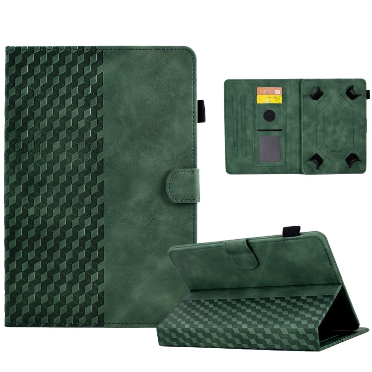 For 8.0 inch Universal Tablet Rhombus Embossed Leather Case(Green) - 8 inch by PMC TechLife | Online Shopping South Africa | PMC TechLife | Buy Now Pay Later Mobicred