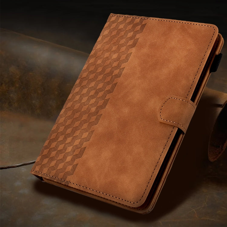 For 8.0 inch Universal Tablet Rhombus Embossed Leather Case(Brown) - 8 inch by PMC TechLife | Online Shopping South Africa | PMC TechLife | Buy Now Pay Later Mobicred