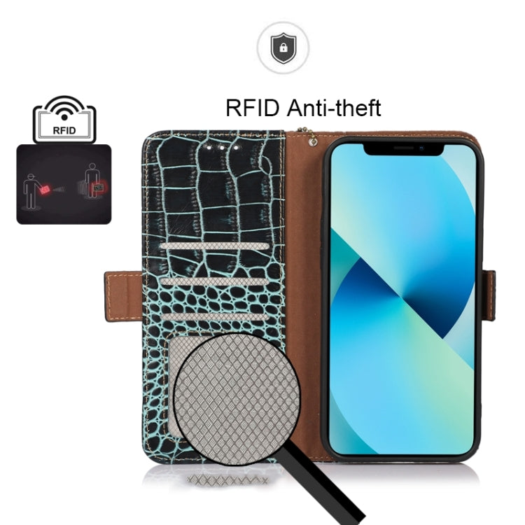 For Honor X8a 4G Crocodile Top Layer Cowhide Leather Phone Case(Green) - Honor Cases by PMC TechLife | Online Shopping South Africa | PMC TechLife | Buy Now Pay Later Mobicred