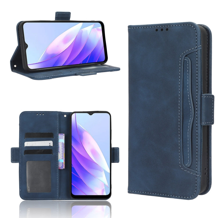 For Blackview A52 Skin Feel Calf Texture Card Slots Leather Phone Case(Blue) - More Brand by PMC TechLife | Online Shopping South Africa | PMC TechLife | Buy Now Pay Later Mobicred