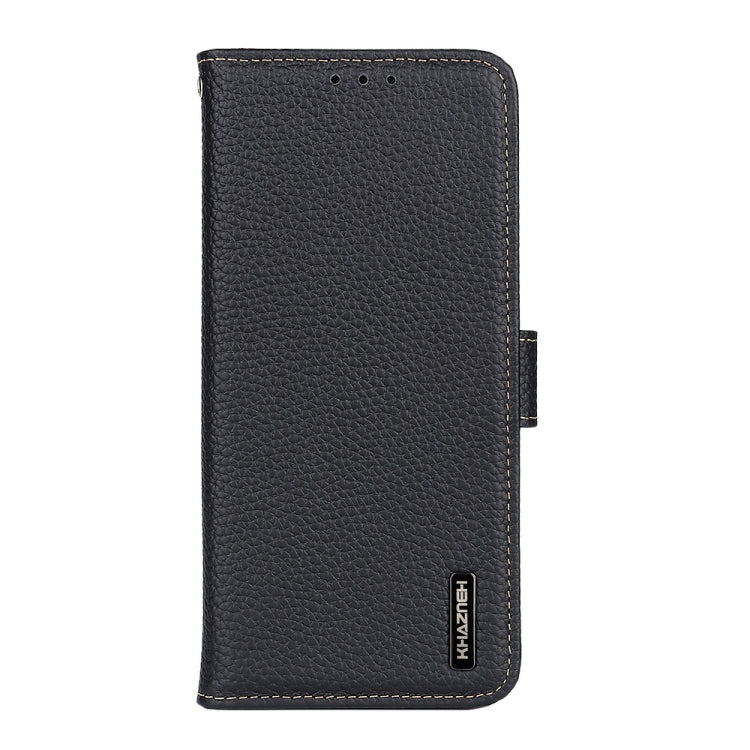 For Sony Xperia 10 IV KHAZNEH Litchi Genuine Leather Phone Case(Black) - Sony Cases by PMC TechLife | Online Shopping South Africa | PMC TechLife | Buy Now Pay Later Mobicred