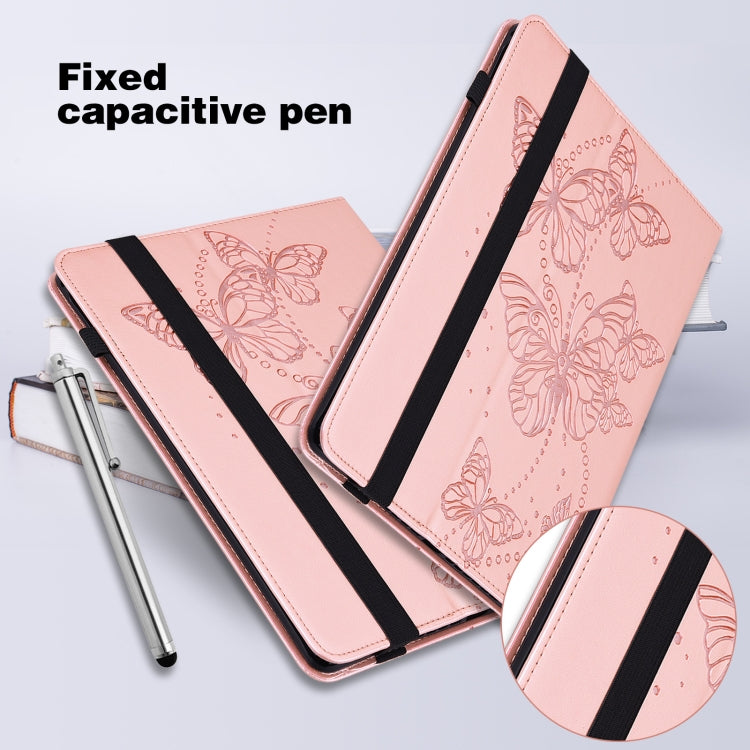 For Lenovo Tab M8 4th Gen Embossed Butterfly Pattern Leather Tablet Case(Pink) - Lenovo by PMC TechLife | Online Shopping South Africa | PMC TechLife | Buy Now Pay Later Mobicred