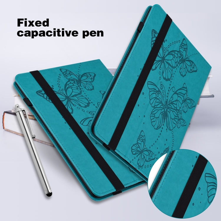 For Lenovo Pad Pro 2022 11.2 inch / Tab P11 Pro Gen 2 Embossed Butterfly Pattern Leather Tablet Case(Blue) - Lenovo by PMC TechLife | Online Shopping South Africa | PMC TechLife | Buy Now Pay Later Mobicred